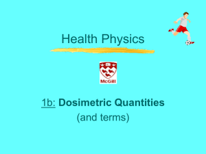 Dosimetric Quantities
