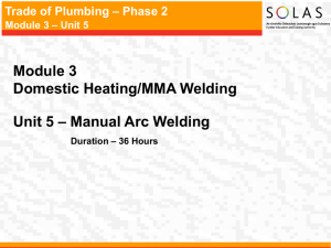 Trade of Plumbing – Phase 2 Module 3