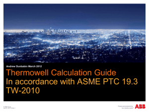 Thermowell Calculation Guide In accordance with