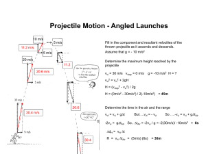 Projectile Motion - Angled Launch (PowerPoint