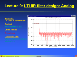 Lecture 9: LTI filter design