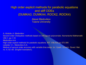 High order explicit methods for parabolic equations