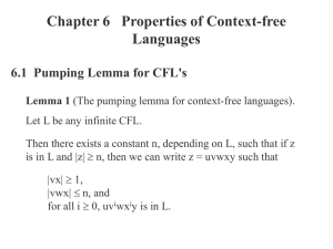 Pumping Lemma for CFL`s