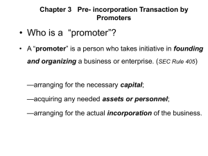 Chapter 3 Pre- incorporation Transaction by Promoters