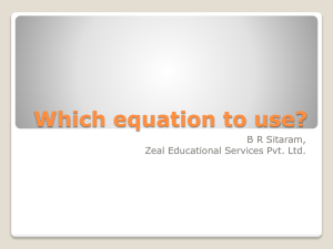 Which equation to use? - Zeal Educational Services