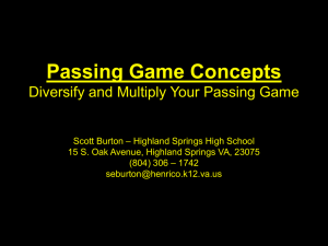 Passing Game Concepts Diversify and Multiply Your Passing Game