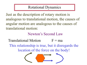 Rotational Dynamics - curtehrenstrom.com