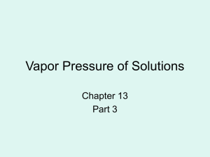Vapor Pressure of Solutions