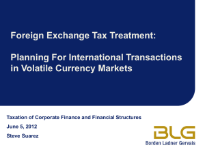 Foreign Exchange Tax Treatment: Planning for International