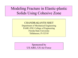 Modeling Fracture in Elastic-plastic Solids Using Cohesive Zone