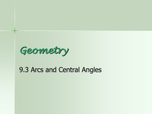 9.3 Arcs and Central Angles