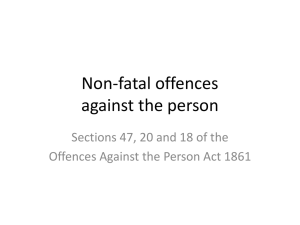 Non-fatal offences against the person - Teaching With Crump!