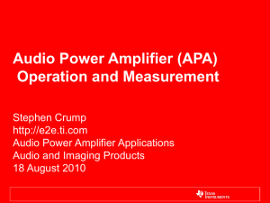Audio Power Amplifier (APA)