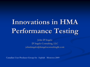 Innovations in HMA Performance Testing