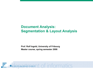 Objectives of layout analysis and segmentation