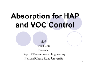 Absorption for HAP and VOCcontrol