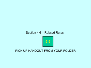 Section 4.6 - Related Rates