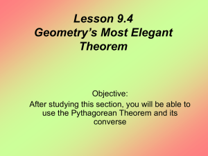 Lesson 9.4 Geometry`s Most Elegant Theorem