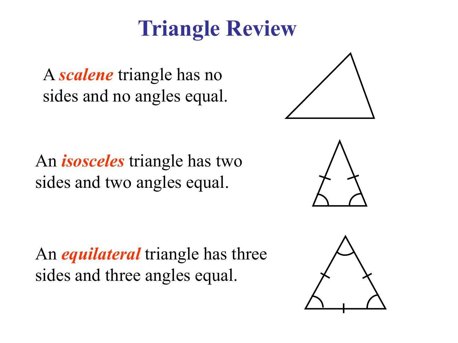 isosceles triangle angles in each corner