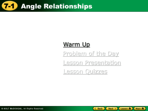 Angle Relationships (Power Point)