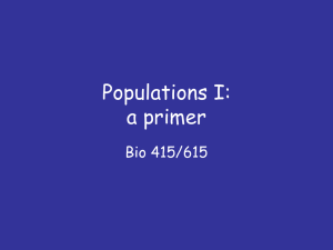 Populations I: a primer - Plant Ecology at Syracuse
