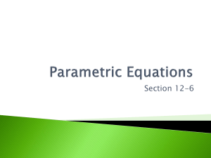 Parametric Equations