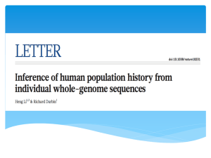 Inference of human population history from individual whole