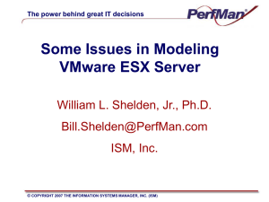 Some Issues in Modeling VMware ESX Server