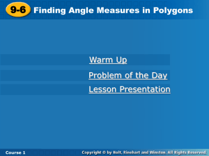 Finding Angles Measures in Polygons