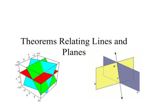 Theorems Relating Lines and Planes