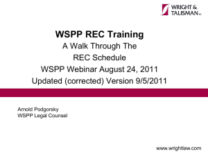WSPP REC Training - 09-0