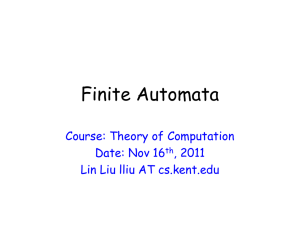 Finite Automata - Kent State University