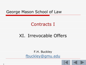 XI. Irrevocable Offers