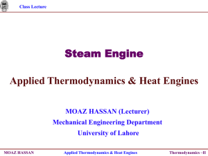 Class Lecture Thermodynamics –II MOAZ HASSAN