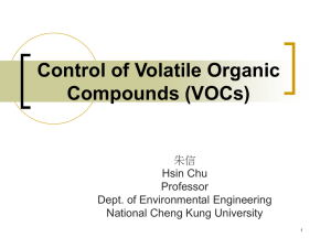 Control of Volatile Organic Compounds (VOCs)