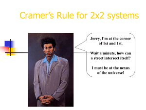 Cramer`s Rule