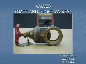 VALVES (GATE AND GLOBE VALVES)