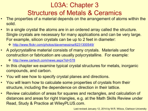 Chapter 3: Structure of Metals & Ceramics