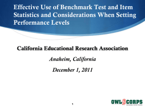 Effective Use of Test-Item Stats and Setting Performance Level