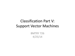 Lecture 24: Classification V, SVMs