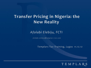 Transfer Pricing in Nigeria - The New Reality