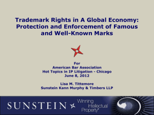 Well-Known Marks Doctrine - Sunstein Kann Murphy & Timbers LLP