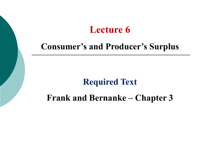 Consumer`s And Producer`s Surplus