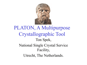 PLATON TUTORIAL - National Single Crystal X