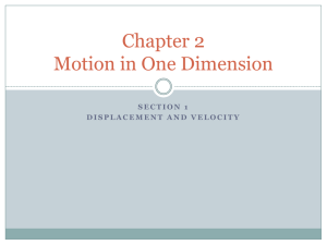 Chapter 2 Motion in One Dimension