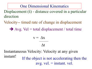 One Dimensional Kinematics