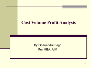 Cost-Volume-Profitanalysis