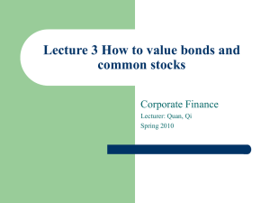 Lecture 1 Introduction to corporate finance
