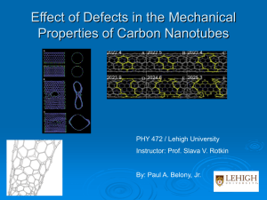 Effect of Defects in the Mechanical Properties of