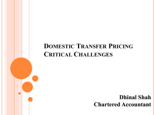Domestic Transfer Pricing Critical Challenges